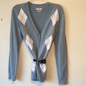 Van Heusen Light Blue Argyle Cardigan